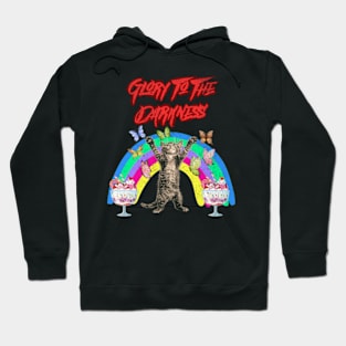 Glory to the Darkness Funny Cat Sassy Rainbow Goth Emo Hoodie